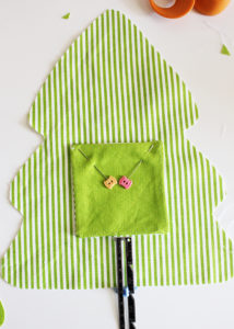 Christmas Tree Pillow with Pocket