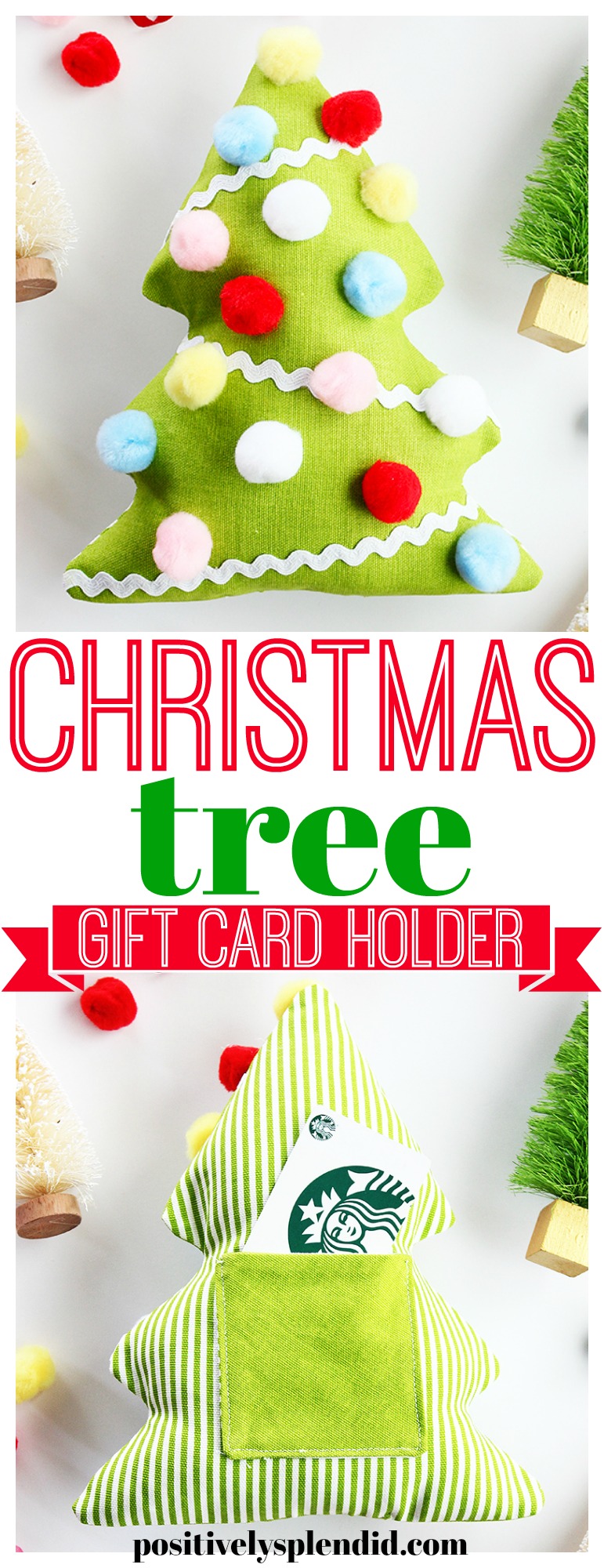 Fabric Christmas Tree Softie Gift Card Holder Sewing Pattern