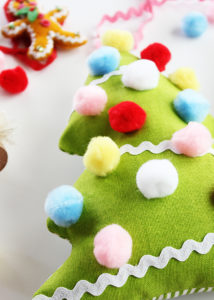 Fabric Christmas Tree with Pom Poms
