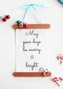 Wood and Canvas Banner Ornament