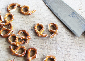 Cut Pretzel in Half