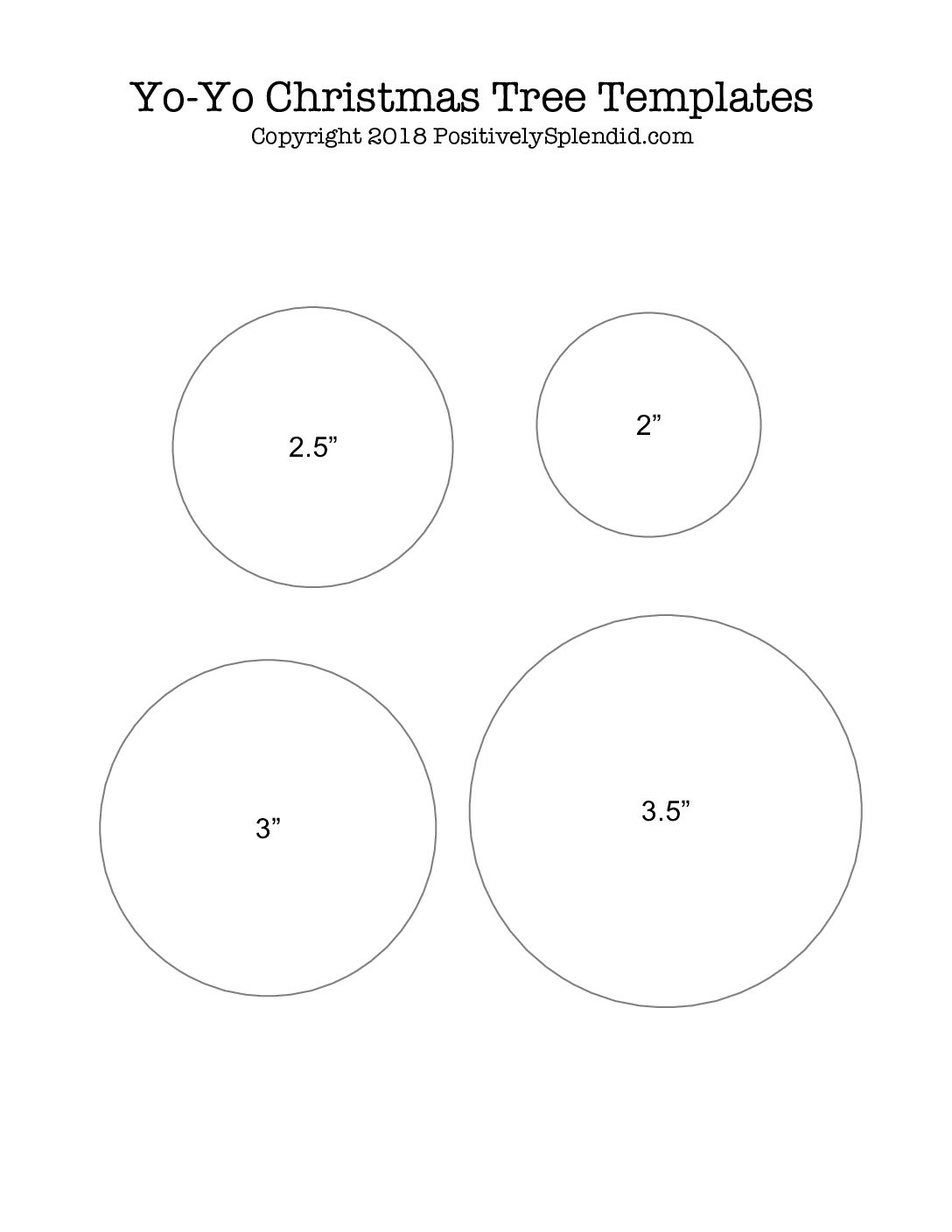 Yo Yo Christmas Tree Templates Positively Splendid {Crafts, Sewing