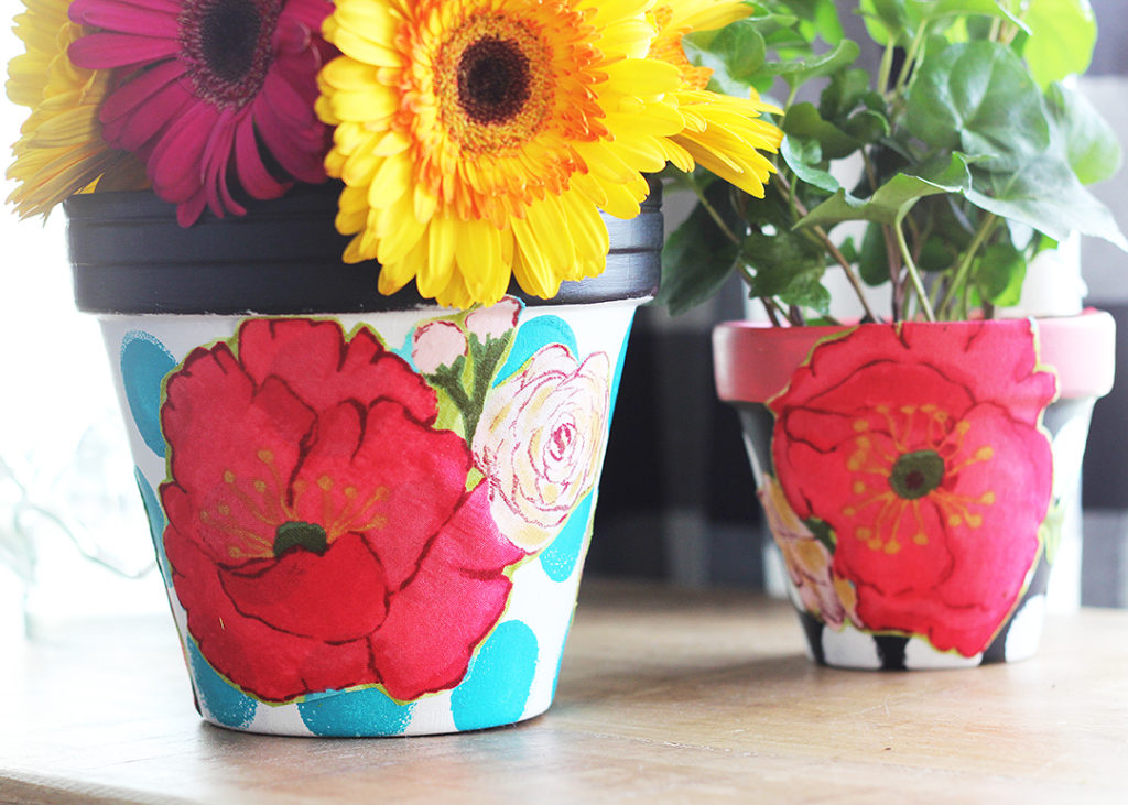 Mod Podge Painted Flower Pots