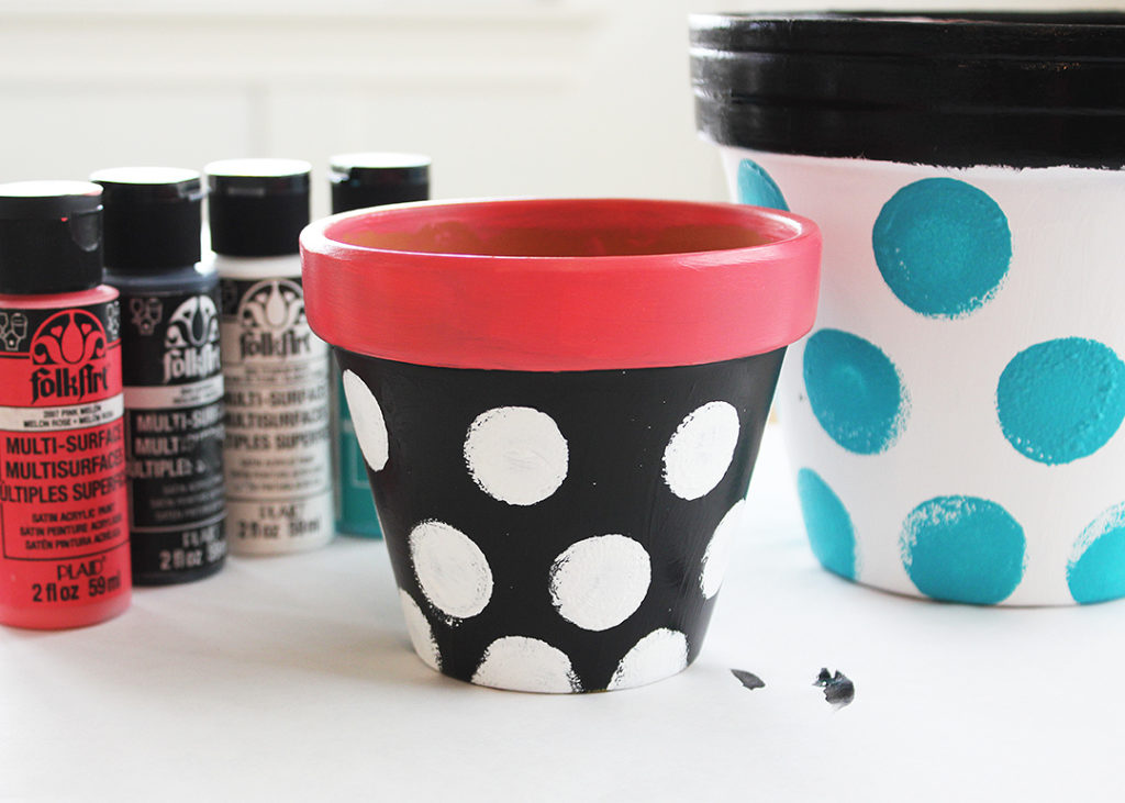 Polka Dot Painted Pots