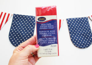 Sew fabric bunting with bias tape