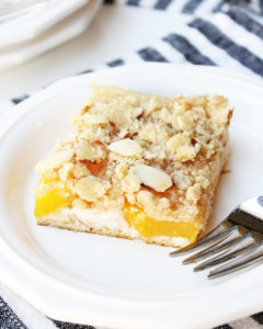 Peaches and Cream Bars with Streusel Topping