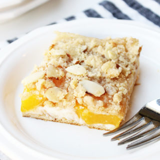 Peaches and Cream Bars with Streusel Topping