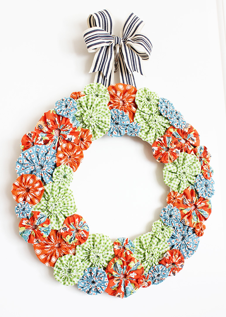 Fabric Yoyo Wreath