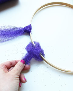 Attach Tulle to Outer Hoop with a Slipknot
