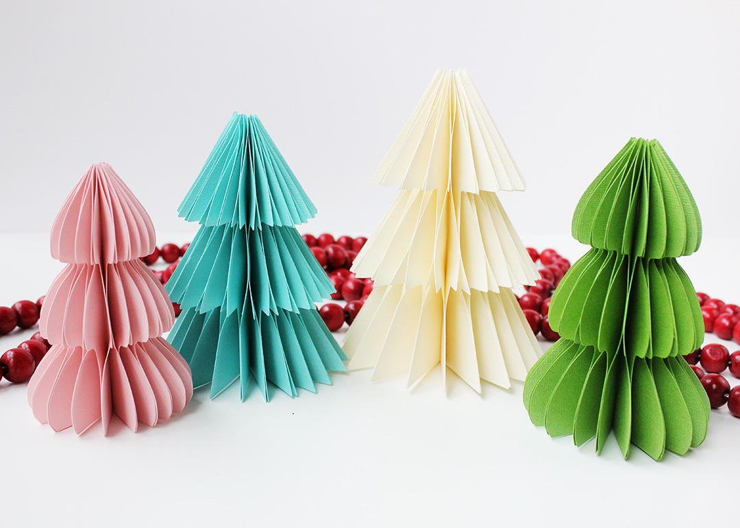 DIY Honeycomb Paper Christmas Trees