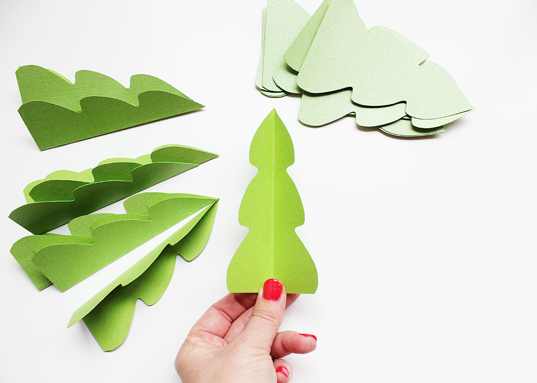 Fold Tree Pieces in Half